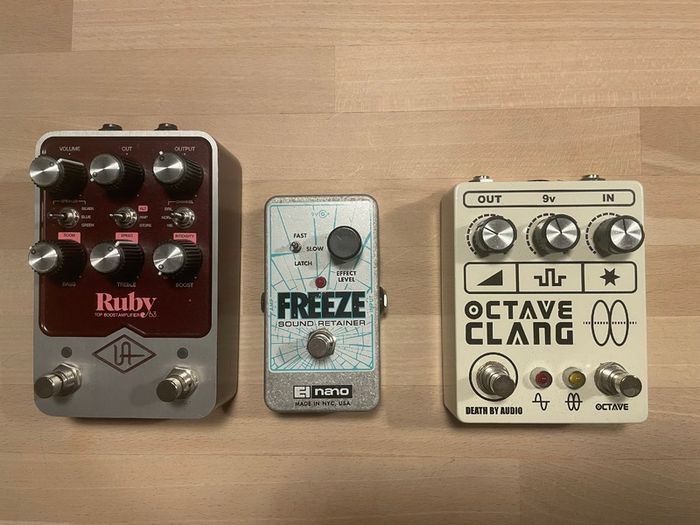 Universal Audio Ruby, EHX Freeze and Death by Audio Octave Clang