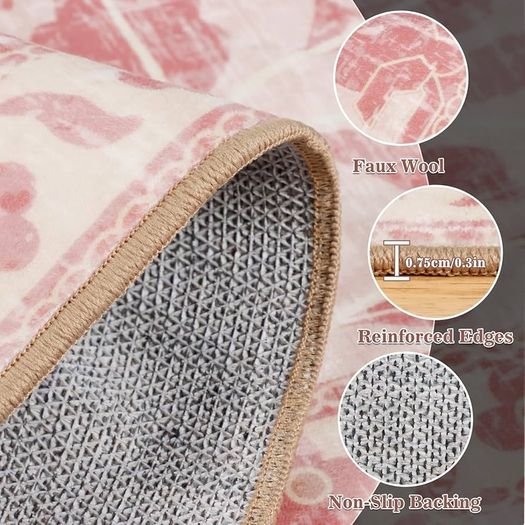 160x230cm, Non-Slip Washable Area Rugs for Bedroom, Soft Low Pile Carpet for Living Room, Floor Carpet for Office Dining Room Kitchen Nursery Bedside