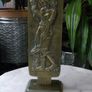 Art Deco Bronze Vase Oscar Antonsson Ystad Sweden Fiddler and Woman Relief 1930s to 1940s Image 3