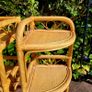 Vintage pair of bamboo corner shelves Image 2