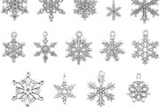 Snowflake Charm, 70 Pieces Mixed Snowflake Pendants Antique Silver Snowflake Charms Christmas Jewelry Making (FREE POSTAGE)