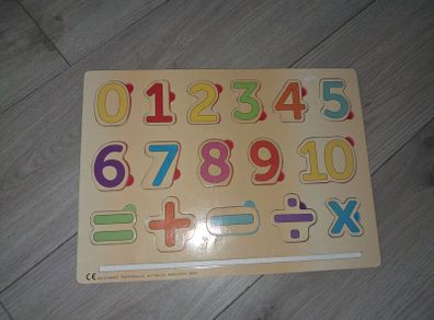 Carousel Wooden Number Insert Puzzle - 16 Pieces - Age - 12 Months +