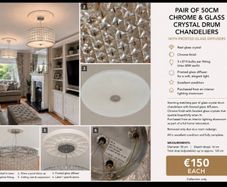 Glass crystals drum chandeliers 150 each