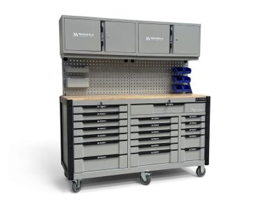 New 19 Drawer Tool Boxes With Top Cabinets + Pegboard