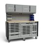 68" Tool Boxes With 19 Drawers Top Cabinets + Pegboard Image 2