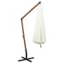 Hanging Parasol 350 cm Wooden Pole White Image 5