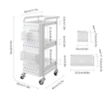 BRAND NEW 3 tier kitchen storage rack cart bathroom shelves, movable toilet storage rack