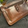 Leather Wrist Clutch Bag Image 5