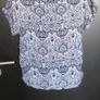 Ladies navy and white paisley style lightweight blouse size 8 /small Image 4