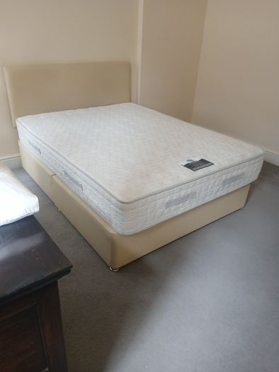 Double bed with mattress 5ft wide 6ft long