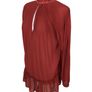 River Island Ladies Red Semi Pleated Sheer Top Long Sleeves Cold Shoulders Sz 10 including postage Image 3