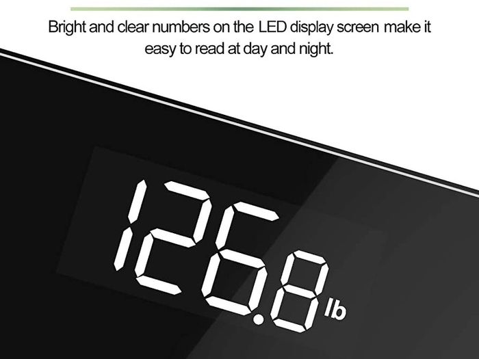 Digital Bathroom Scales for Body Weight, Weighing Scale Electronic Bath Scales with High Precision Sensors Accurate Weight Machine for People, LED Display, Step-On, Black (FREE POSTAGE)