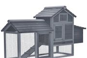 Chicken's 2-Tier Fir Wood Hutch Grey (FREE POSTAGE)