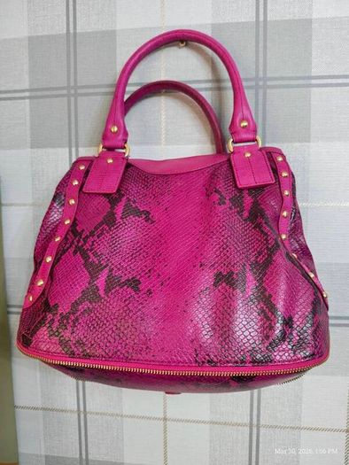 Rare vintage dkny Purple Snake Print Bag Y2K McBling Satchel