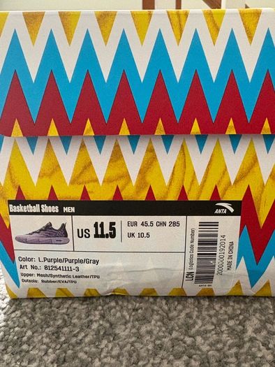 Anta Kai 2 Purple Kyrie Irving Basketball Shoe (Uk 10.5)
