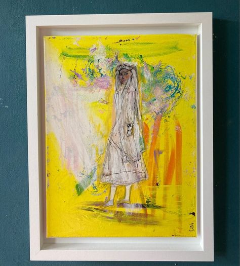 Framed Original Painting Eclectic Art Dublin Wedding Dress Art Bridal Original Art - Fashion Art - Couture Bride - Irish Figurative Art