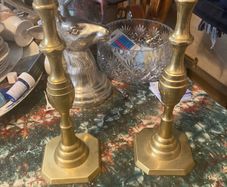 Brass plated vintage candle sticks free postage