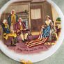 VTG 2 H R Johnson Ceramic Tiles Round Plates Wall Hanging  England America Revolutionary War Image 4