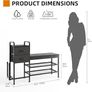 Shoe Bench with Cushion, Storage Bench with Padded Seat, 2 Drawer and Open Compartments, for Entryway, Hallway, Living Room, Black Image 2