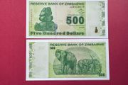 Zimbabwe  500 Dollars  2009. Verified Under Uv Light. ( Uncirculated )