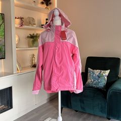 Brand New Paco Sport Two-Tone Pink Hooded Windbreaker Jacket Size M UK 12 / EU 40