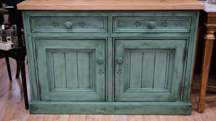 Vintage Irish Pine Kitchen Dresser Artist Upcycled