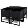 9 Piece Outdoor Dining Set with Cushions Poly Rattan Black Image 4