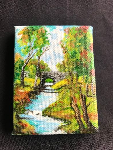 Miniature - Acrylic on Canvas - Rural Irish Scene