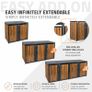 Metal Wheelie Bin Storage Box for 4 x 240L Bins Lockable Anthracite Oak Effect Image 2