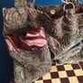 Vintage Floral Tapestry Tote Bag with Gold Chain Handles & Matching Pouch Image 2