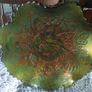 Fenton Carnival Bowl With Peacock & Leaves Image 2