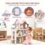 Wooden Dolls House, 2.6 Feet High with Elevator, Doorbell, Light 15 Pieces Furnitures and 3 Dolls, Toys Suitable for Girls Aged 3-7+, Birthday and Christmas Gift Image 7