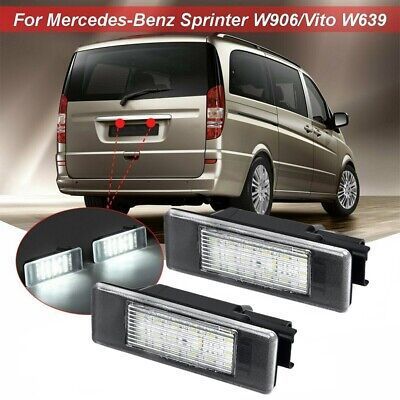 2Pcs Error Free LED License Number Plate Light Lamp for For Mercedes Benz Vito W639 / Sprinter 906 / Viano W639 Vito