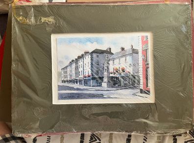 Quay Street, New Ross, Co. Wexford - Mounted art print