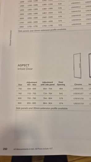 Pivot Shower door & side panel