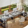 Small L-Shaped Desk with LED, 120x70cm Computer Desk with Monitor Stand Image 3