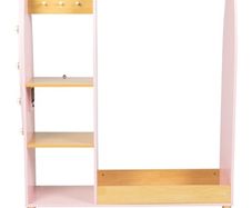 Kids Wooden Dress-Up Rack with Light-Up Mirror