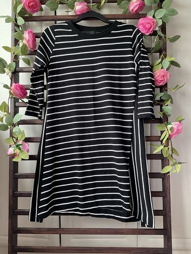 tunic Zara black & white tunic top asymmetrical style small