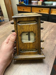 antique wooden perpetual calendar