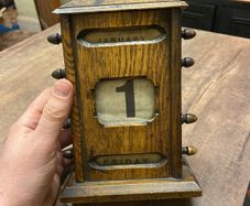 antique wooden perpetual calendar