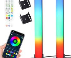 FREE EXPRESS SHIPPING 2PCS Smart LED Light Bars,Bluetooth Smart Ambient Lighting TV with 16 Million Colors,RGB Gaming Light with APP Remote Control,Sync to Music Rainbow RGB Light Bars for TV,PC,Party,Car,Movies,Room
