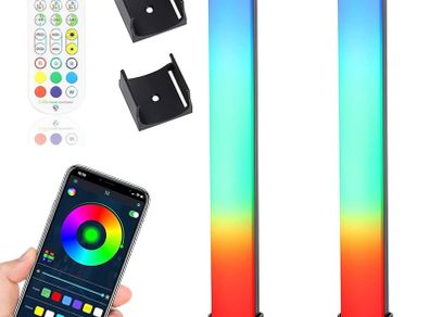 FREE EXPRESS SHIPPING 2PCS Smart LED Light Bars,Bluetooth Smart Ambient Lighting TV with 16 Million Colors,RGB Gaming Light with APP Remote Control,Sync to Music Rainbow RGB Light Bars for TV,PC,Party,Car,Movies,Room