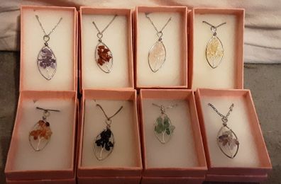 white metal home made tree of life necklaces