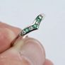 Brand New 9ct White Gold Emerald & Diamond Wishbone Ring Image 8