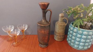 Amazing Vintage and Rare Solid Bronze or Copper Museum Quality Replica of a Greek Lekythos Vessel with a Lovely Patina of Verdigris Oxidisation