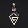 Silver Amethyst Geometric Spiral Pendant Image 9