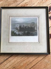 Rare old print of Carnavon castle