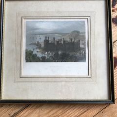Rare old print of Carnavon castle