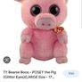 Extra Large Ty Beanie Boo Plush Soft Toy 17" Posey the Pig Image 9