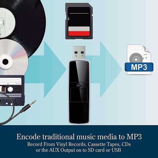 Player Vinyl Turntable with Speakers USB MP3 Playback/Bluetooth/FM Radio/CD And Cassette Player/Vinyl LP Records/SD Card Reader (FREE POSTAGE)